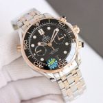 TVS Factory Omega Seamaster 300m 44mm Chronograph 9900 Movement Ceramic Bezel Steel Strap Men Watch